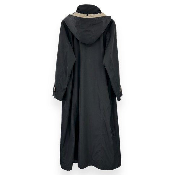Vintage Donnybrook New York Black Hooded Classic Long Trench Coat sz XL - Picture 3 of 7